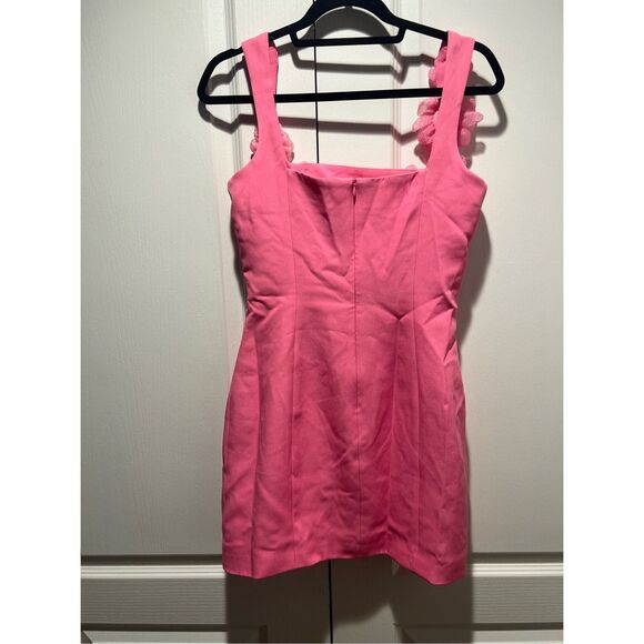 Elliatt Trompe 3D Floral Mini Dress Pink Wedding Cocktail Birthday size L NWT - Picture 5 of 6
